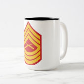 USMC-sergeant-rang militaire koffiemok Tweekleurige Koffiemok (Voorkant rechts)