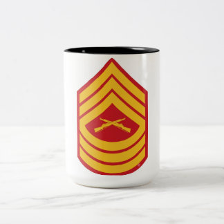 USMC-sergeant-rang militaire koffiemok Tweekleurige Koffiemok