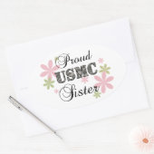 USMC Sister (fl camo) Ovale Sticker (Envelop)