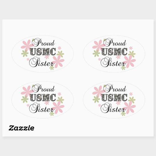 USMC Sister (fl camo) Ovale Sticker (Vel)