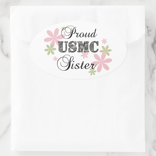 USMC Sister (fl camo) Ovale Sticker (Tas)