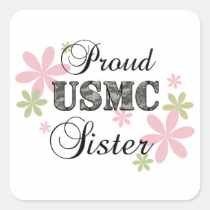 USMC Sister (fl camo) Vierkante Sticker