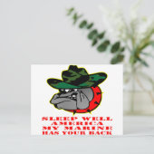 USMC Slaap goed Amerika Mijn marinier heeft je rug Briefkaart (Staand voorkant)