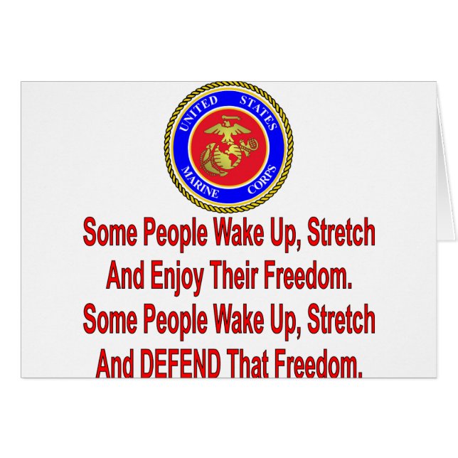 USMC Sommige mensen verdedigen die vrijheid (Voorkant Horizontaal)