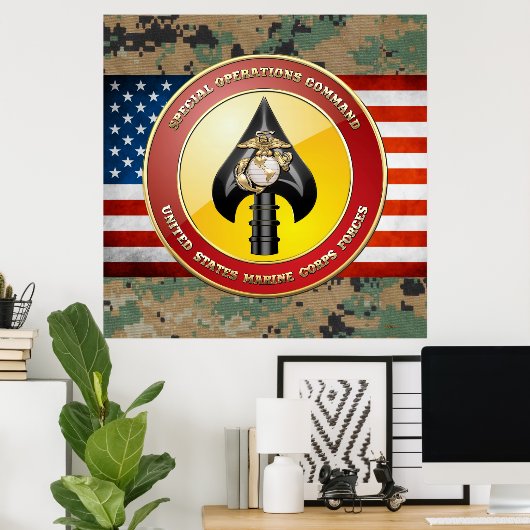 USMC Special Operations Command (MARSOC) [3D] Poster (Thuiskantoor)