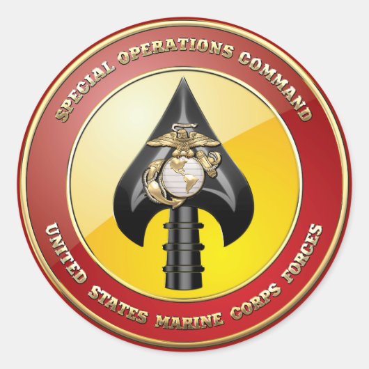 USMC Special Operations Command (MARSOC) [3D] Ronde Sticker (Voorkant)