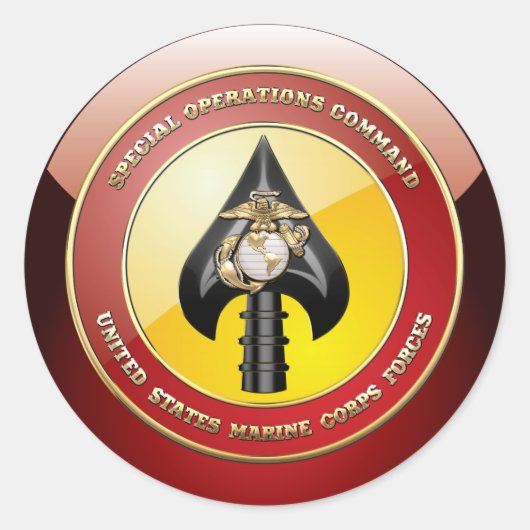 USMC Special Operations Command (MARSOC) [3D] Ronde Sticker (Voorkant)