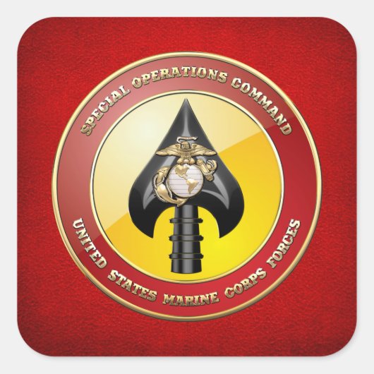 USMC Special Operations Command (MARSOC) [3D] Vierkante Sticker (Voorkant)