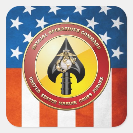 USMC Special Operations Command (MARSOC) [3D] Vierkante Sticker (Voorkant)