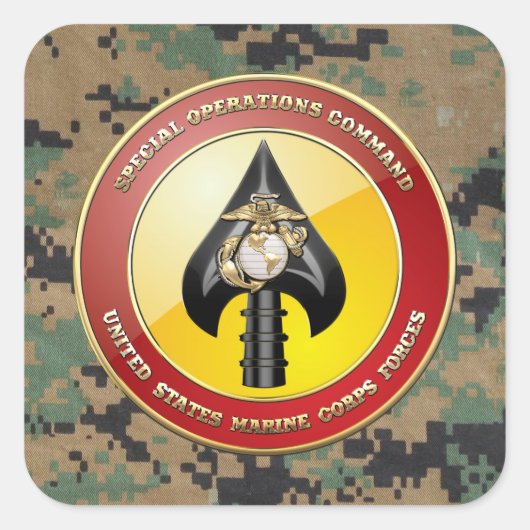 USMC Special Operations Command (MARSOC) [3D] Vierkante Sticker (Voorkant)