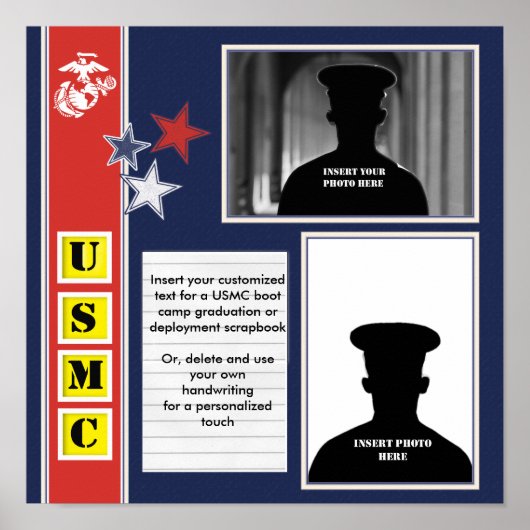 USMC Stars Photo Collage Poster (Voorkant)