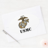 USMC [stencil] Ovale Sticker (Envelop)