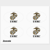 USMC [stencil] Ovale Sticker (Vel)