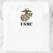 USMC [stencil] Ovale Sticker (Tas)