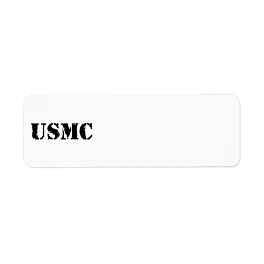 USMC [stencil tekst] Etiket (Voorkant)