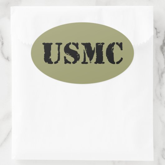 USMC [stencil tekst] Ovale Sticker (Tas)