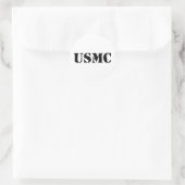 USMC [stencil tekst] Ronde Sticker (Tas)