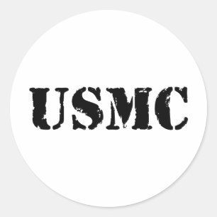 USMC [stencil tekst] Ronde Sticker