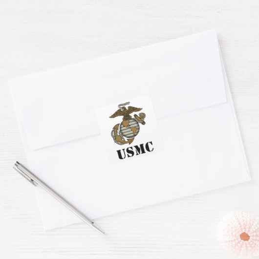 USMC [stencil] Vierkante Sticker (Envelop)