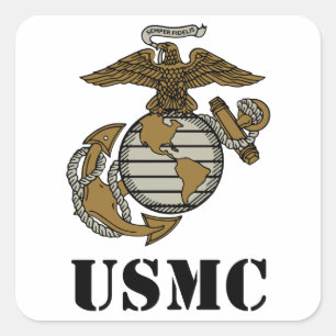 USMC [stencil] Vierkante Sticker