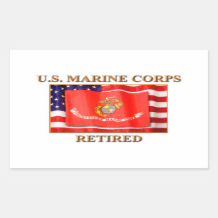 USMC-stickers in ruste Rechthoekige Sticker
