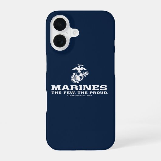 USMC The Few The Proud Logo Gestapeld - Wit iPhone 16 Hoesje (Achterkant)