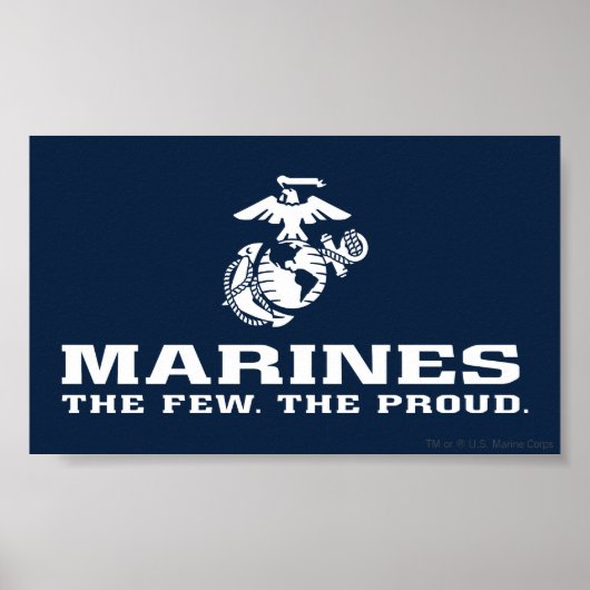 USMC The Few The Proud Logo Stacked - White Poster (Voorkant)