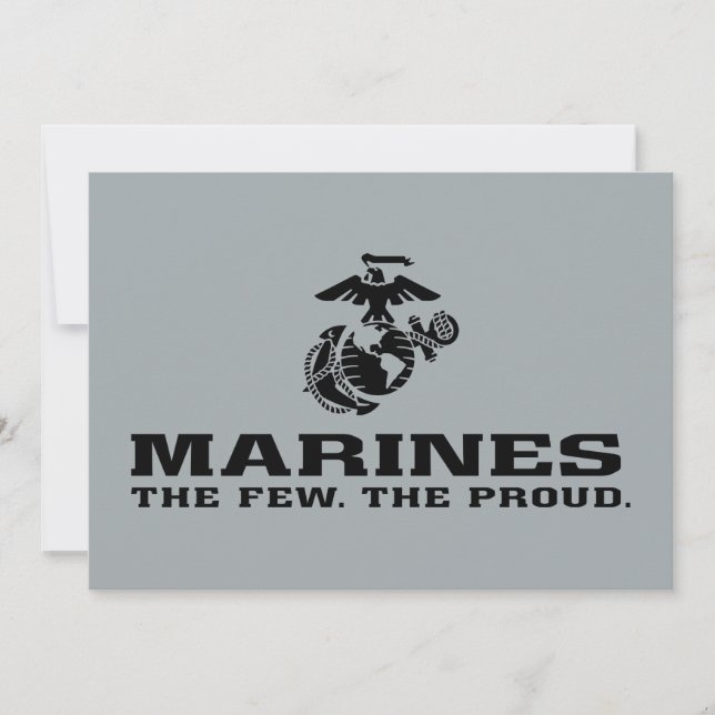 USMC "The Few, The Proud" stapelde zwarte Logo (Voorkant)