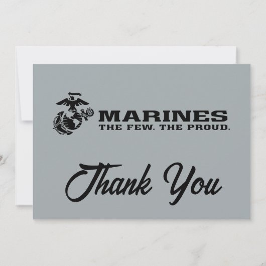 USMC "The Few, The Proud" stapelde zwarte Logo Bedankkaart (Voorkant)