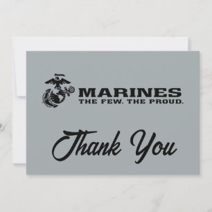 USMC "The Few, The Proud" stapelde zwarte Logo Bedankkaart