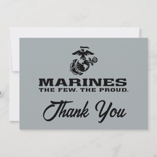 USMC "The Few, The Proud" stapelde zwarte Logo Bedankkaart (Voorkant)