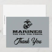 USMC "The Few, The Proud" stapelde zwarte Logo Bedankkaart (Voorkant / Achterkant)