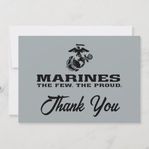 USMC "The Few, The Proud" stapelde zwarte Logo Bedankkaart