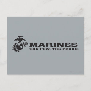 USMC "The Few, The Proud" stapelde zwarte Logo Briefkaart