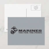 USMC "The Few, The Proud" stapelde zwarte Logo Briefkaart (Voorkant / Achterkant)