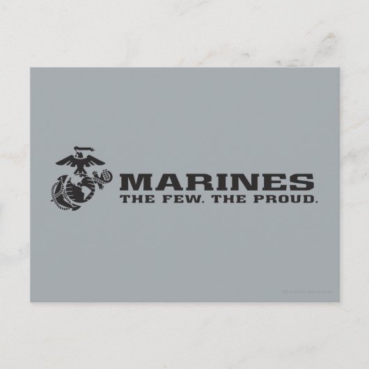 USMC "The Few, The Proud" stapelde zwarte Logo Briefkaart (Voorkant)