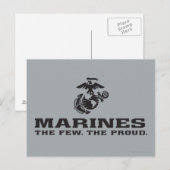USMC "The Few, The Proud" stapelde zwarte Logo Briefkaart (Voorkant / Achterkant)