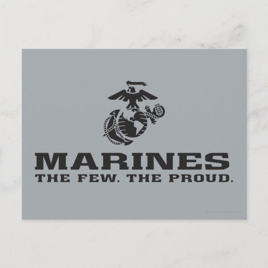 USMC "The Few, The Proud" stapelde zwarte Logo Briefkaart (Voorkant)