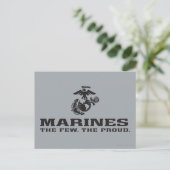 USMC "The Few, The Proud" stapelde zwarte Logo Briefkaart (Staand voorkant)