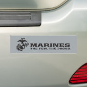 USMC "The Few, The Proud" stapelde zwarte Logo Bumpersticker (Op auto)