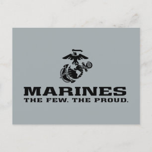 USMC "The Few, The Proud" stapelde zwarte Logo Feestdagenkaart