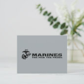 USMC "The Few, The Proud" stapelde zwarte Logo Feestdagenkaart (Staand voorkant)