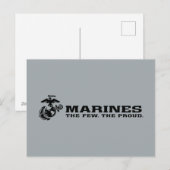 USMC "The Few, The Proud" stapelde zwarte Logo Feestdagenkaart (Voorkant / Achterkant)