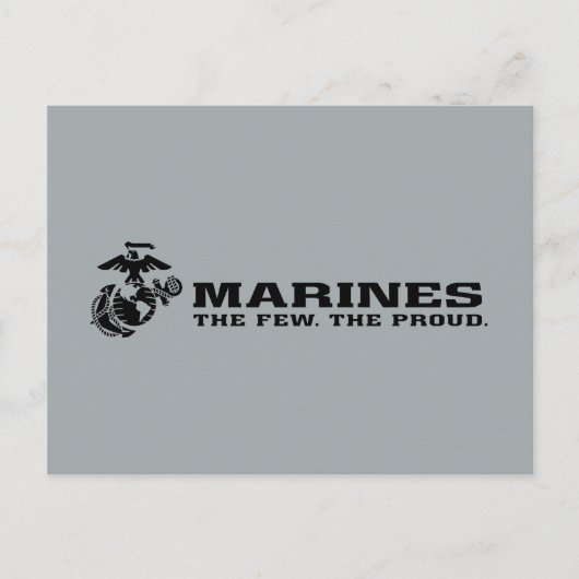 USMC "The Few, The Proud" stapelde zwarte Logo Feestdagenkaart (Voorkant)