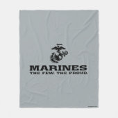 USMC "The Few, The Proud" stapelde zwarte Logo Fleece Deken (Voorkant)