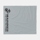 USMC "The Few, The Proud" stapelde zwarte Logo Fleece Deken (Voorkant (Horizontaal))