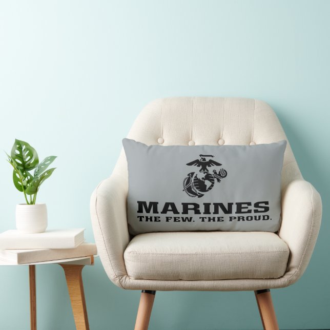 USMC "The Few, The Proud" stapelde zwarte Logo Kussen (Stoel)
