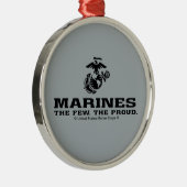 USMC "The Few, The Proud" stapelde zwarte Logo Metalen Ornament (Rechts)