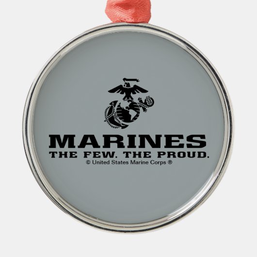 USMC "The Few, The Proud" stapelde zwarte Logo Metalen Ornament (Voorkant)