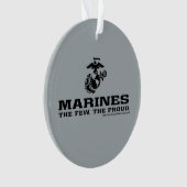 USMC "The Few, The Proud" stapelde zwarte Logo Ornament (voorkant)
